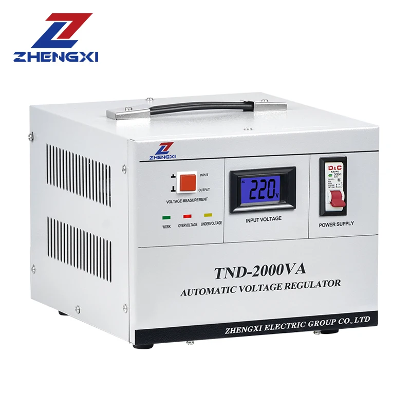 TND-2KVA 3KVA 5KVA Régulateur de tension intelligent monophasé à servocommande Stabilisateur de tension CA automatique de haute précision