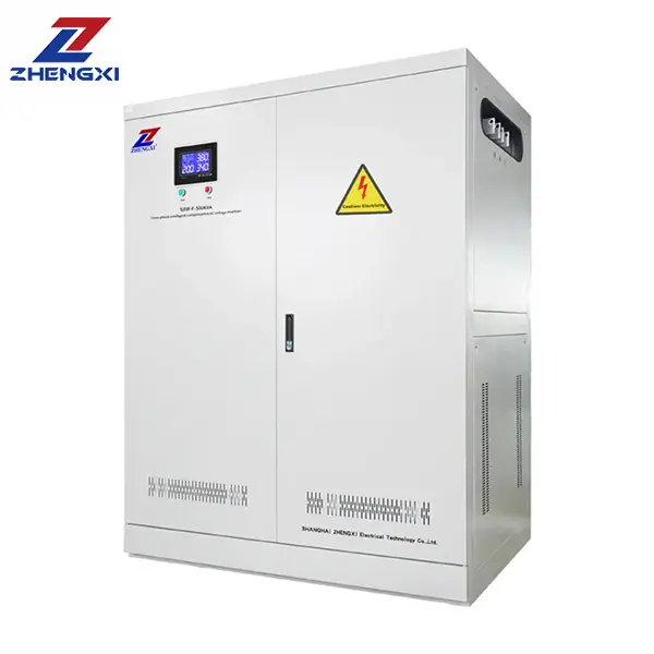 SBW-F 60kva-800kva AVR 3 fazlı servo kontrollü otomatik voltaj dengeleyici regülatör tam kompanzasyon