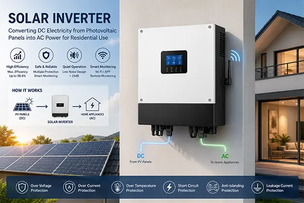 太陽光発電パネルからの直流電力を住宅用の交流電力に変換する最新のソーラー・インバーター