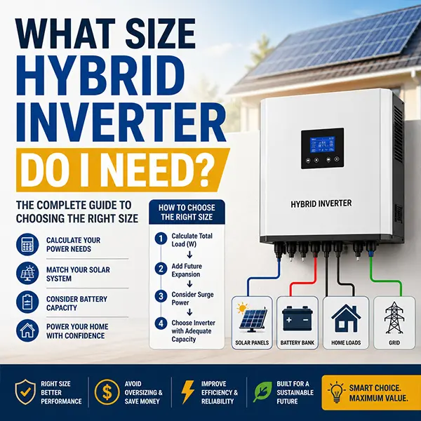 Hvilken størrelse hybrid-inverter har jeg brug for?
